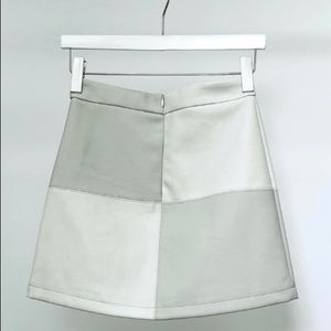 BB Dakota Patch Perfect Faux Leather Mini Skirt in Bone